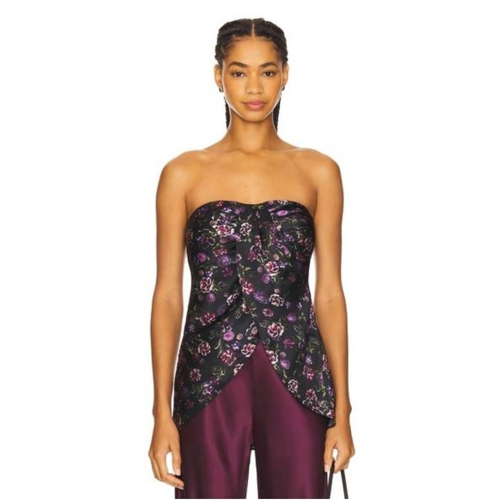 Cami Nyc Bonita Strapless Camisole Top Mini Dark & Stormy Floral Sz S NWT
